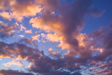 Sky with clouds at sunset