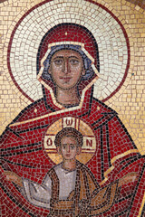 Fototapeta na wymiar Virgin and child mosaic. Cyprus.