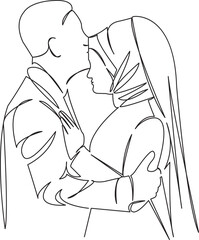 muslim couple getting married wedding