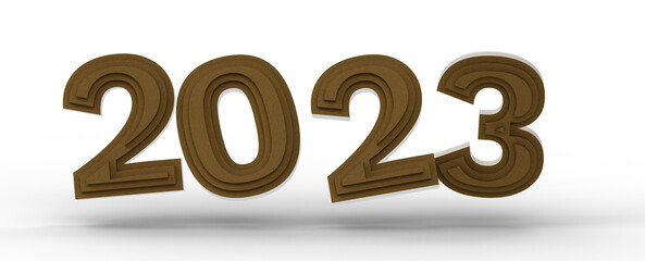 Year as Number - Typography design of 2023 with welcome 2023 concept design.