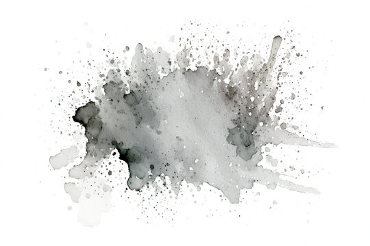 An Illustration Of A Fun, Expressive Grey Watercolor Paint Mark With An Explosion Of Color, Movement And Artistic Flair, Generative Ai