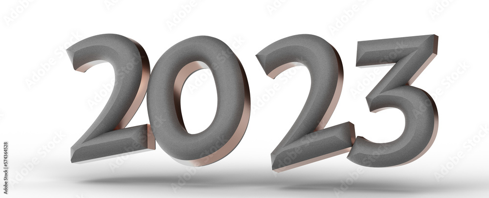 Poster Year as Number - Typography design of 2023 with welcome 2023 concept design.