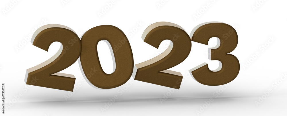Poster Year as Number - Typography design of 2023 with welcome 2023 concept design.