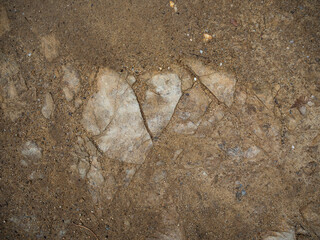 imagen detalle textura suelo de tierra son piedras grandes enterradas