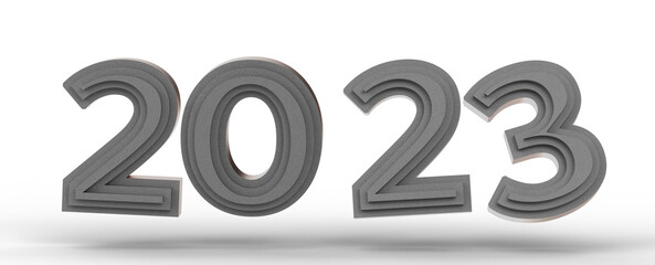 Year as Number - Typography design of 2023 with welcome 2023 concept design.