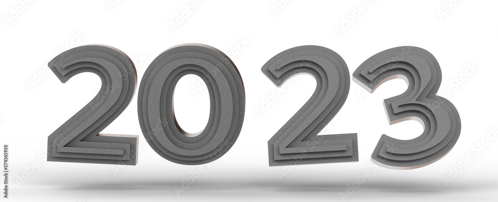 Poster Year as Number - Typography design of 2023 with welcome 2023 concept design.