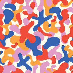 Naklejka na ściany i meble Abstract seamless pattern. Camo seamless pattern. Camouflage background. Colorful background
