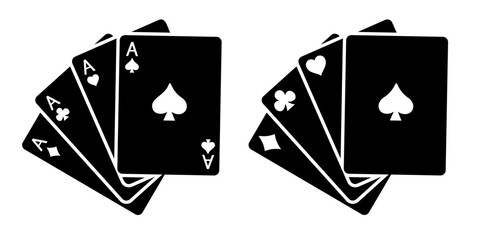 Playing cards. Card fan. Vector icons isolated on white background.