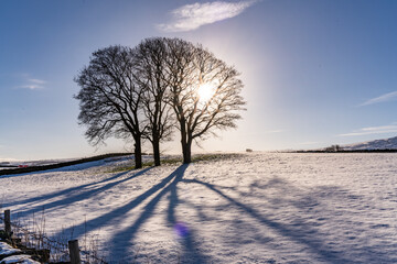 Fototapeta na wymiar Winter snowy views around Snowdonia North Wales, Uk