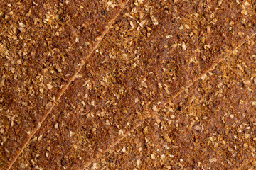 Thin crispy rye flour bread with bran