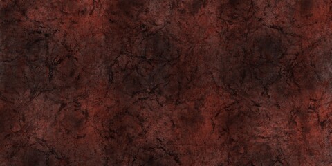 Textured background of old raw cement or dark orange plaster wall with stains and cracks