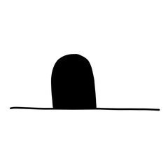 Wall with mouse hole in hand drawn outline doodle style. Vector illustration isolated on white background.