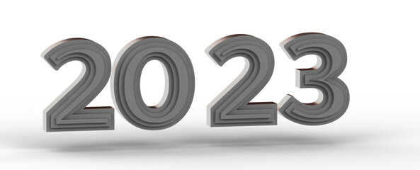 Year as Number - Typography design of 2023 with welcome 2023 concept design.