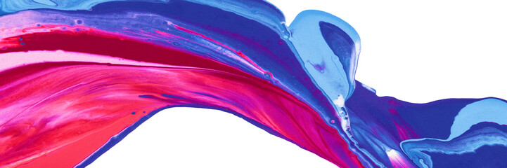 Abstract Colorful Neon Wave Paint Stroke Fluid Liquid  Pink Blue