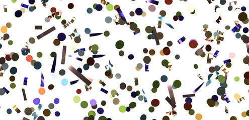 Multicolor confetti abstract background with a lot of falling pieces, isolated on a white background.