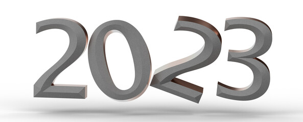 Year as Number - Typography design of 2023 with 3d style design