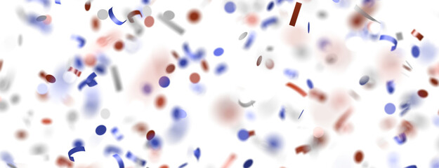 confetti - Independence day USA banner mockup with confetti confetti in American national colors.