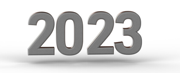 Year as Number - Typography design of 2023 with 3d style design