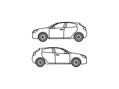car vector design and illustration. car line art vector images. car isolated white background.