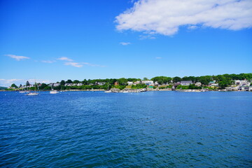 Landscape of Peaks Island and Casco Bay and Atlantic ocean, Portland, Maine