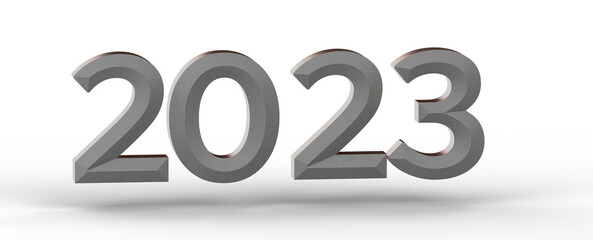 Year as Number - Typography design of 2023 with 3d style