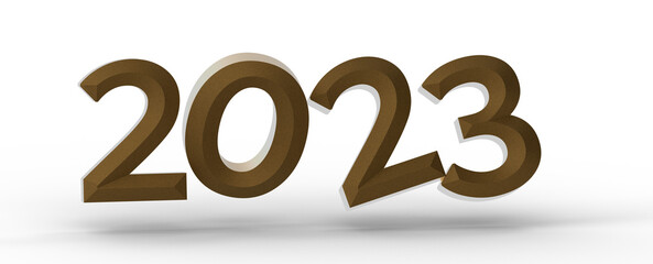 Year as Number - Typography design of 2023 with 3d style