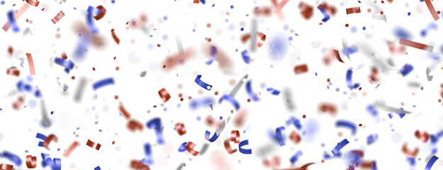 Confetti - Festive background with confetti in the shape of Confetti in the color of the American flag.