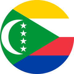 Comoros flag button on white background