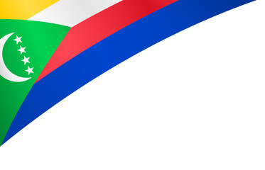 Comoros flag wave isolated on png or transparent background