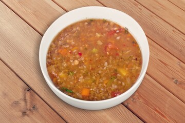 Tasty fresh noodle soup dish