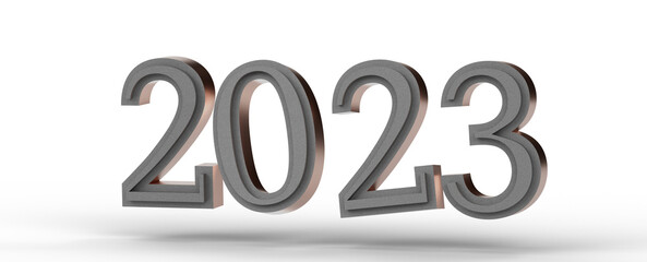 Year as Number - Typography design of 2023 with 3d style