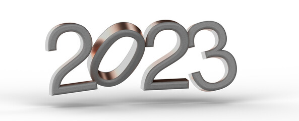 Year as Number - Typography design of 2023 with 3d style