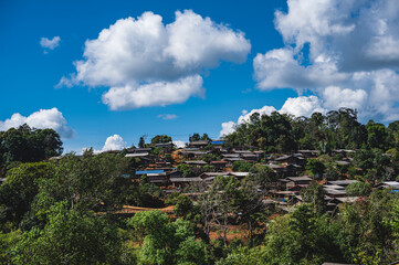 Fototapeta na wymiar landscape view of Muser Village, Omkoi District chiang mai thailand