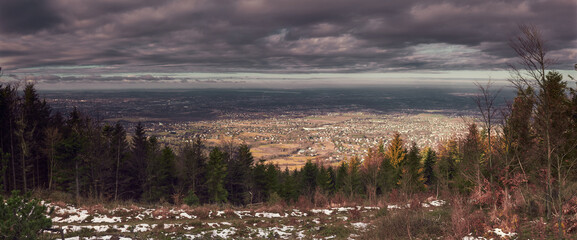 Panorama - view from Hrobacza Łąka. Beskid Maly