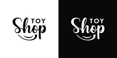 Abstract baby toy shop logo design, toy shop name, cute smile face vector logo design