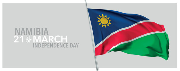 Namibia happy independence day greeting card, banner with template text vector illustration