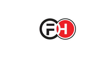 this is FH letter logo design 