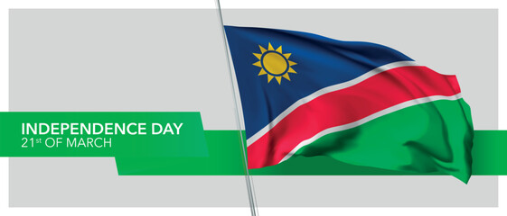 Namibia independence day vector banner, greeting card.