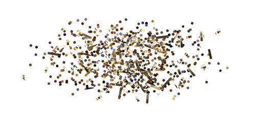 silver confetti explosion festive background