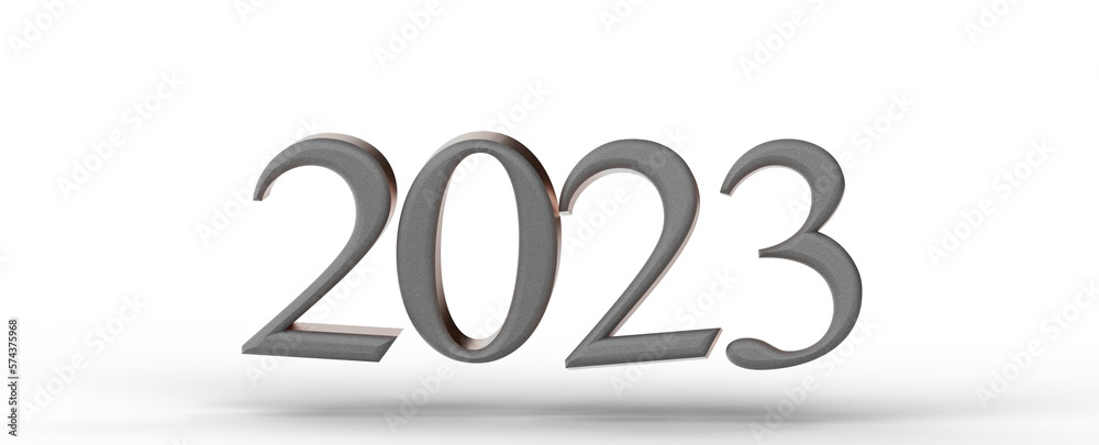 Poster Typography design of 2023 with welcome 2023 concept design.