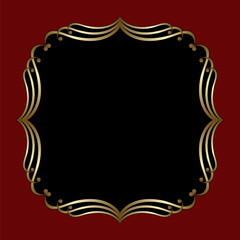 red background with golden frame