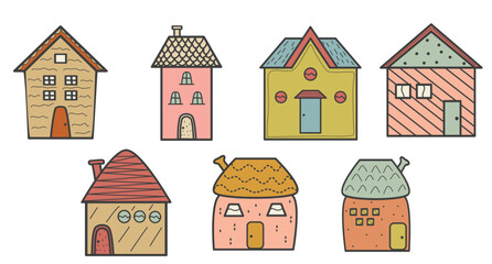Naklejka premium set of cute houses
