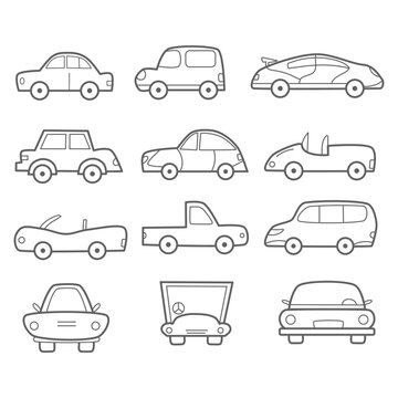 set of cars doodle