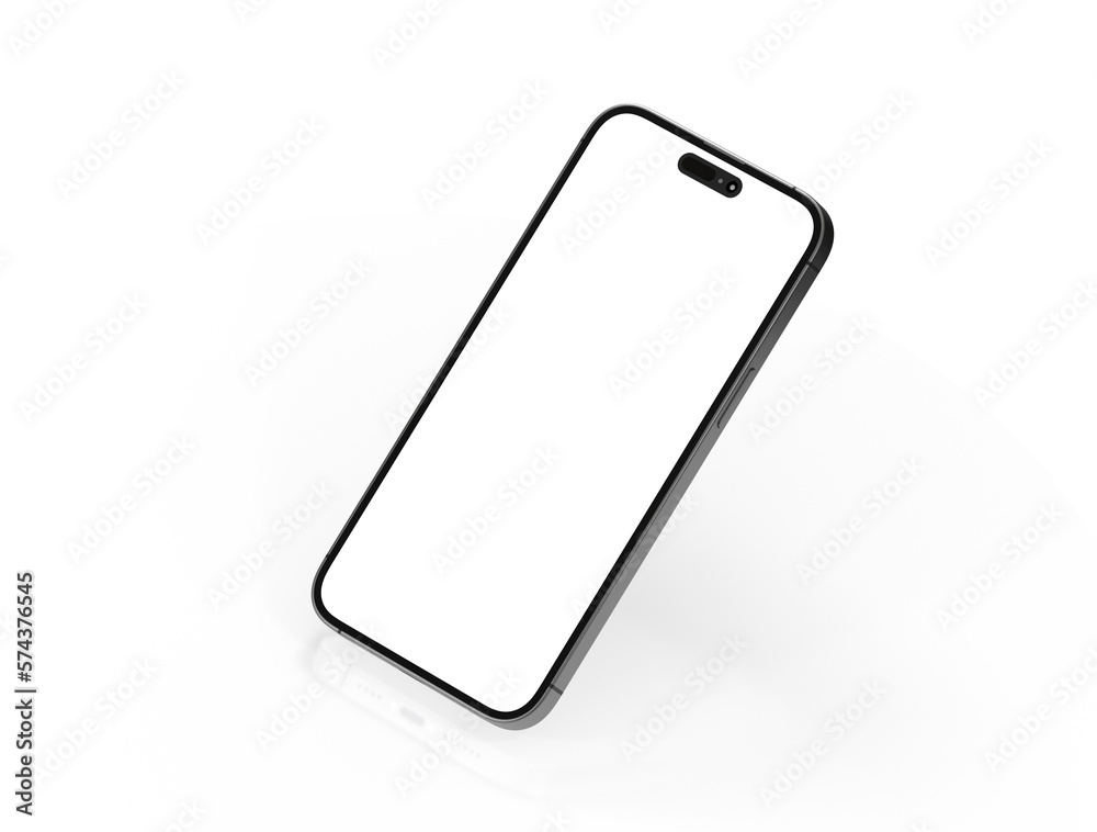 Poster realistic smartphone template mockup for user experience presentation. stylish concept design for we