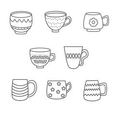 set of cups doodle