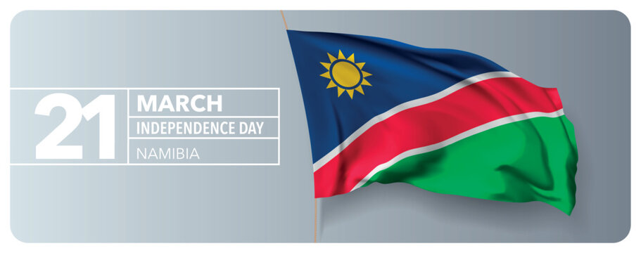 Namibia happy independence day greeting card, banner vector illustration