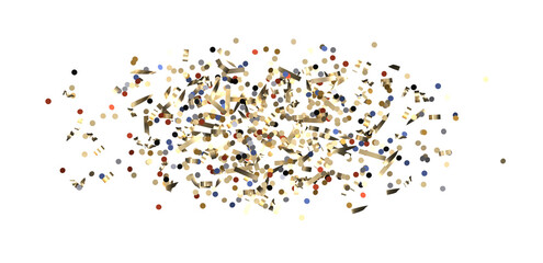 silver confetti explosion festive background