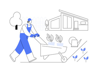 Garden maintenance abstract concept vector illustration.