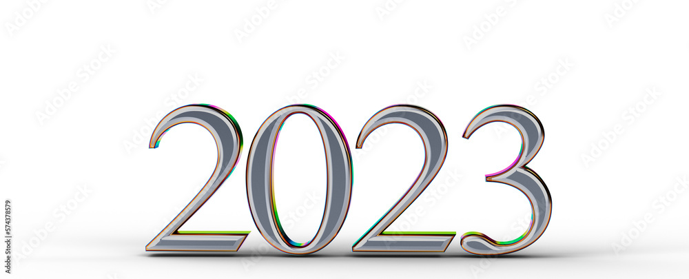 Poster Typography design of 2023 with welcome 2023 concept design.