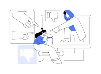 Internet criticism abstract concept vector illustration.